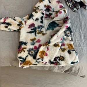 Saturday Sunday Anthropologie fluffy half zip pullover hoodie.